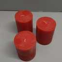 CANDWAX 3x3 Inch Red Pillar Candles Set of 3 - Rustic Unscented No Drip Red Candles for Weddings, Centerpieces, Home Dcor, Christmas Decorations