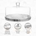 Galashield Marble Cake Stand with Dome | Cake Plate with Glass Dome Cake Cover