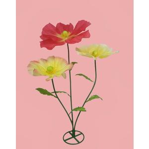 Large Artificial Flower for Decoration with Stands - 5.6 Ft Artificial Silk Giant Flower - Big Artificial Flores Gigantes for Wedding Party Banquet Backdrop Decor, Photography Props Window Display (Yellow & Red)