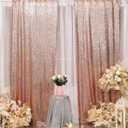Poise3EHome Rose Gold Sequin Backdrop Curtain, 4 Pieces 3FT x 8FT Sequin Backdrop Panels,Sequence Wedding Party Background Drapes