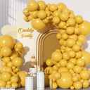 Ouddy Party 129Pcs Balloons Different Sizes 18 12 10 5Inch, 6Pcs 18 Boho Balloon Arch Garland Kit, Latex Balloons for Birthday Shower Wedding Anniversary Party Decorations, Light Yellow