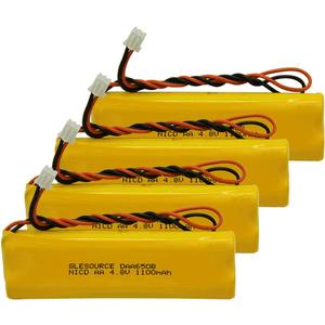 4.8V 1100mAh Emergency Lighting Battery Replaces with LITHONIA D-AA650Bx4 Unitech Dual-Lite 0120859 Ni-CD AA 650mAh 4.8V EJW-NI-CAD 800mah BYD D-AA650B-4 Exit Sign Emergency Light(4 Pack)