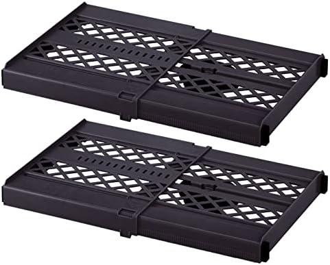 LockerMate Adjust-A-Shelf Locker Shelf, Extends to Fit Your Locker, Easy to Use, Perfect for School, Office, Gym, Black, 2-Pack