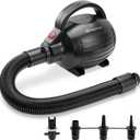 FBSPORT Air Pump for Inflatable Mat, Electric Air Pump 600W with 4 Nozzles, Portable and Fast Inflation AC110-120V, Suitable for Air Mat Float Dock Inflatable Beds