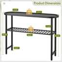 Black Entryway Table for Hallway Bamboo, 39.4"L x 11.8"W x 29.7"H