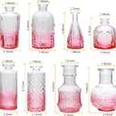 Pink Small Flower Vase Set, Glass Bud Vase in Bulk Set of 8,Artistic and Cultural Flavor Mini Vases for Home Office Decor, Bedroom, Office, Living Room Decorations,Wedding