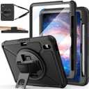 ZtotopCases for iPad (A16) 11th Generation 11 Inch 2025, iPad 10th Generation 10.9 inch 2022 with Screen Protector & 360 Rotate Hand Strap/Stand, Heavy Duty Case for iPad 11th 2025(A3354/A3355),Black