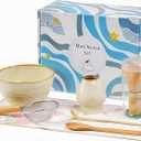 Matcha Whisk Set 7 Pcs, Japanese Matcha Kit with Ceramic Bowl, Bamboo Chasen Whisk, Scoop, Sifter & Holder | Complete Starter Set for Beginners | Mothers Day, Fathers Day, Housewarming Gift