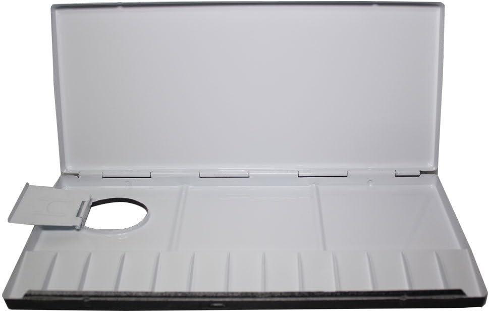 Aluminum Art Palette, 13 Wells, 9.8 x 4.3 inches, Black/White, No 413 - 1 Pcs