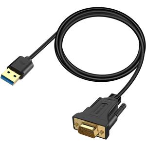 USB to VGA Adapter - 1080P Monitor Display Video Converter, Compatible with Mac & Windows (5FT)