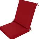 idee-home Outdoor Dining Chair Cushion, Patio Seat Cushion High Back Waterproof Seat Pads with Removable Cover, Indoor Chair Pads Deep, Red