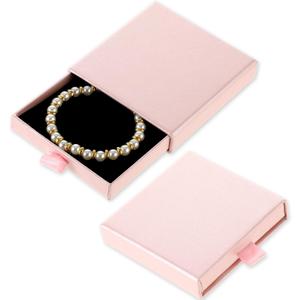 Dimeho 2 Pack Jewelry Gift Boxes Pink Cardboard Jewelry Boxes Christmas Small Gift Boxes for Bracelets/ Earrings/ Necklaces/ Other Decorations (3.14 × 3.14 × 0.66 inches)