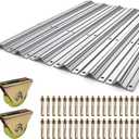 36 ft Sliding Gate V Track Kit 3mm Thick Galvanized Inverted V Rail with 2 Pack 3" V-Groove Wheels, 6 x 6ft Sections Heavy Duty Driveway Gate Track System