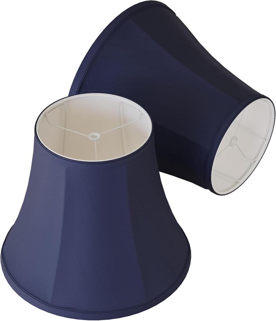 Fabric lamp shades,Lamp shades set of 2, boho lamp shade,linen lamp shade,6" Top x 14" Bottom x 10" High(Spider),blue lampshades for floor lamps,living room lamp shades set of 2