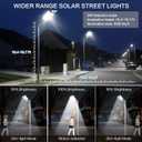 Deepn 8000W Solar Street Light, 480000 Lumens Dusk to Dawn LED Flood Lights Outdoor Motion Sensor, IP66 Waterproof Commercial Grade Solar Outdoor Lights with Remote Control for Parking Lot