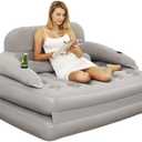 JEASONG Inflatable Chair Air Couch with Air Pump, Camping Air Mattress Blow Up Inflatable Sofa Bed with Backrest, Multi-Mode Use, Easy to Storage