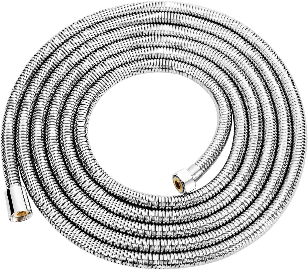 Shower Hose Extra Long 157Inches, Flexible Stainless Steel Handheld Shower Hose, with Brass Insert and Nut