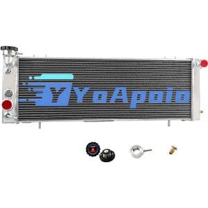 Aluminum Radiator for 1991-2001 Jeep Cherokee XJ Comanche 4.0L AA5052 Direct Fit w/ CNC Cap & Trans Cooler Core 31"x11.125" Inlet 1.25" Outlet 1.5" TIG Welded Significantly More Cooling