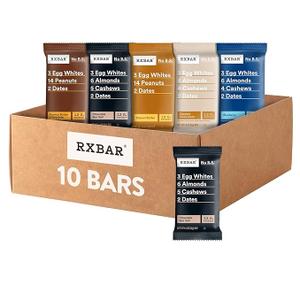 RXBAR Protein Bars, 12g Protein, Gluten Free Snacks, 5-Flavor Variety Pack (10 Bars)