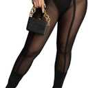 Women's Sexy See Through Sheer Mesh Pants Leggings High Waist Casual Sweatpants Tights (Large, Black)