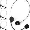7pcs Microphone Streaming Mic Fake Prop Headphones and Mic Mic Headset Gaming Headphones Poly Headset Headsets Microphones Singing Microphone Headset Black Plastic