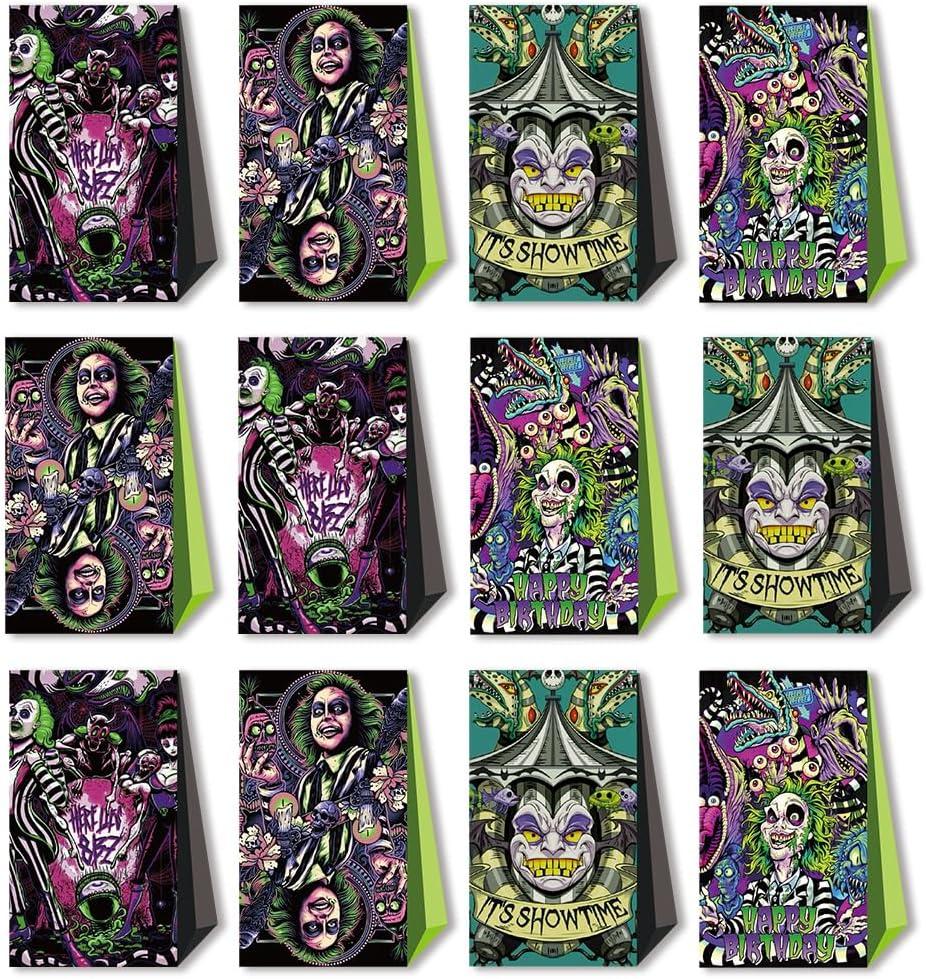 12Pcs Horror Themed Party Favor Gift Candy Bags Goodie Bags Party Supplies for Horror Birthday Party Decorations