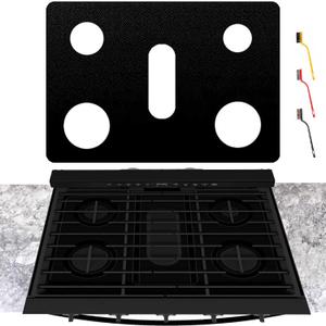 Bezoku Stove Cover For Whirlpool Gas Stove Protectors 5 Burners Model WFG550S0HB, WFG550S0HW, WFG550S0HV, WFG550S0LW, WFG550S0LB, WFG550S0LV, Upgraded 0.5MM Reusable Splatter Guard Stove Protector Liner