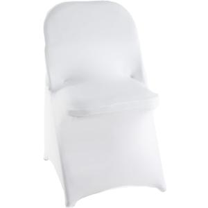 WELMATCH White Spandex Folding Chair Covers - 20 PCS Weddding Events Party Decoration Stretch Elastic Chair Covers Good (White, 20)