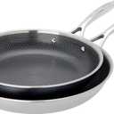 Henckels Paradigm Stainless 2pc Fry Pan Set, Tri-Ply Ceramic Nonstick Skillet, Non Toxic Induction Fry Pan, Egg Pan, Omelet Pan, Metal-Utensil & Dishwasher Safe