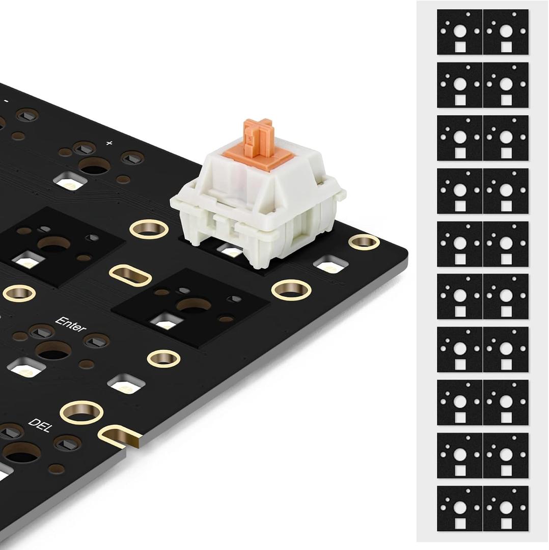 YIMAGUJRX RUNJRX Keyboard IXPE Switch Pads 0.5mm Thick for 61/64/87/100/104/108 Hot Swap 120Pcs,Black