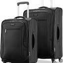 Samsonite Ascella X Softside Expandable Luggage with Spinners, Black, 2PC SET (Carry-on/Medium) (2PC (SP20/25))