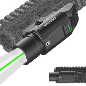 1500 Lumens Green Laser Light Combo is Compatible with Picatinny Rail for Rifle, Rechargeable Tactical Flashlight/Weapon Light with Strobe & Momentary (Not for Pistol)
