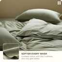 Bedsure Cotton Duvet Cover Queen Size, Cotton & Rayon Derived from Bamboo Blend Duvet Cover Set for Hot Sleepers, 2 Pillowcases 2 Duvet Covers ,Ultra-Soft, Breathable & Lightweight Home Bedding for All Seasons (Sage Green,90"x90")