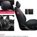 Covertopia F150 Faux Leather Seat Covers, Custom fit 2015-2024 2025 Ford F150 SuperCrew, and 2017-2024 2025 F250 F350 F450 Super Duty Crew Cab(Full Set, Black)