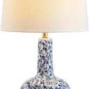 JONATHAN Y JYL5051A Chinois 30" Ceramic/Iron Classic Cottage LED Table Lamp Classic,Cottage,Glam,Traditional for Bedroom, Living Room, Office, College Dorm, Coffee Table, Bookcase, Blue/White