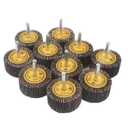 10 Pcs 50mm Flap Wheels, 1/4'' Shank 80 Grit Aluminum Oxide Grain Mounted Flap Sanding Wheel for Drill, Grinder, Rotary Tools