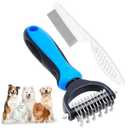 Zoocozy Pet Grooming Combs Kit for Dog Cat, Dog Brush for Shedding, Cat Deshedding Brush for Removal of Long Matted Fur on Pet(Blue)