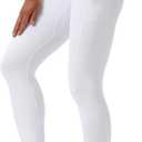 Workout Leggings for Women High Waisted Leggings 7/8 Length Soft Yoga Pants with Pockets (Small, White)
