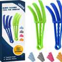 Window Blind Cleaner Duster Brush - 2 Pack with 6 Reusable Microfiber Sleeves for Venetian Blinds, Shutters, Air Conditioner Vents and Jalousie Dust Removal