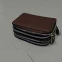 RNIEGA Credit Card Holder Wallet RFID Blocking Leather Small Wallet for Women Double Zipper Wallet with ID Window