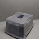 IRIS USA Cat Litter Box, Litter Box Enclosure with Scoop and Front Door Flap, Covered Kitty Litter Box for Privacy, Portable, Easy to Clean, Navy