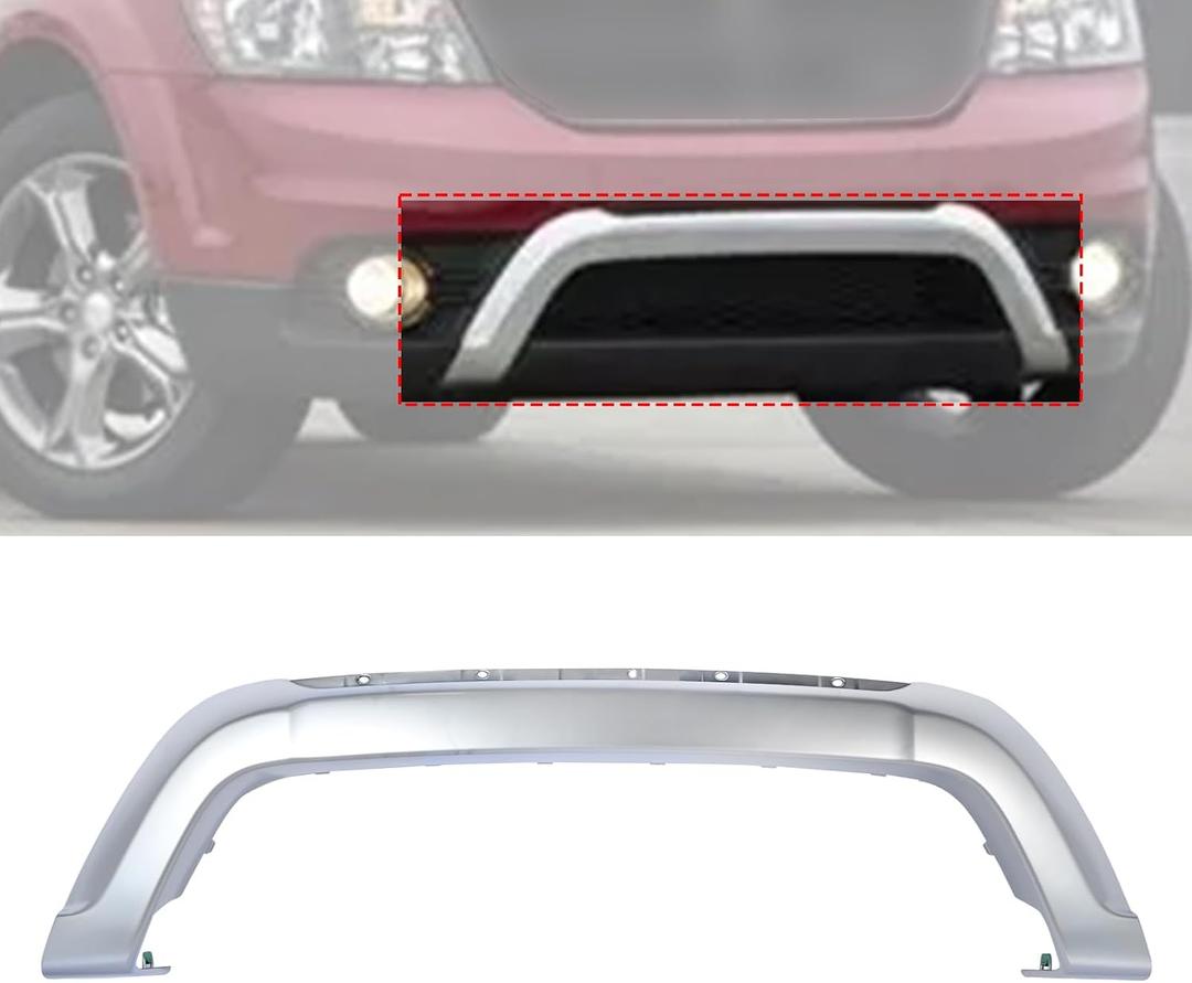 Front Bumper Cover Molding Replace 68223776AA CH1044129 Compatible with Dodge Journey 2014-2020 Center TrimChrome