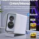 Edifier QR65 Desktop Active Monitor with 2.75" Long-Throw Aluminum Diaphragm mid-Low Drivers, Hi-Res Audio, Brilliant Light Effects, 70W Output Power Bluetooth Speakers with Stands - White