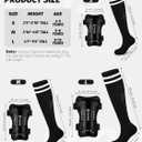 Hryrbay Kids Soccer Shin Guards and Socks Toddler Soccer Shin Pads Protective Defender Gear for Boys Girls Ages 3-15 Great for Training, Matches, Inspired by the World Cup Black S