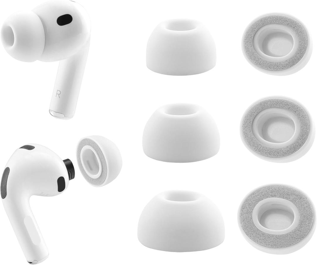 NANLANFAN Replacement Memory Foam Ear Tips for AirPods Pro 3 Silicone Shield, Ultimate Comfort, Compatible with AirPods Pro 3rd Generation 2025, 3 Pairs (Gray, Assorted S/M/L)