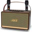 S8 Karaoke Machine, Support 3 Mics & Bass/Treble/Echo/Alto Adjustment