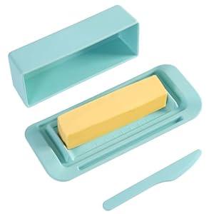 Bamboo Butter Dish with Lid and Knife,Small Butter Keeper for One Stick of Butter,Butter Holder Container for Refrigerator,Countertop,Dishwasher Safe Butter Crock for Kitchen & Fridge