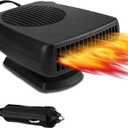 12V Car Heater, 200W Portable Windshield Defroster with Heating/Cooling Fan and Plug in Cigarette Lighter Fast Heating Defrost Defogger with Ergonomic Handheld Design for All Kinds of Cars (Black)