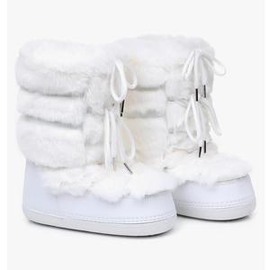 Snow Boots for Women,Winter Furry Faux Fur Boots Winter Black White Pink Fur Lined Lace-up Mid-Calf Non-Slip Fuzzy Boots,8,5 Size