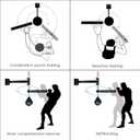INNOLIFE Wall Mount MMA Boxing Speed Trainer Punching Spinning Bar with Punching Ball, 26.38 inches diameter, 32.28 inches height
